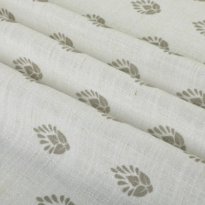 Stefana Silber Print Linen Blend Curtain Drapery Pleated -TWOPAGES
