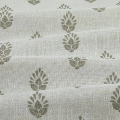Stefana Silber Print Linen Blend Curtain Drapery Pleated -TWOPAGES