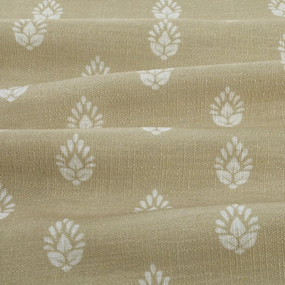 Stefana Silber Print Linen Blend Curtain Drapery Pleated -TWOPAGES