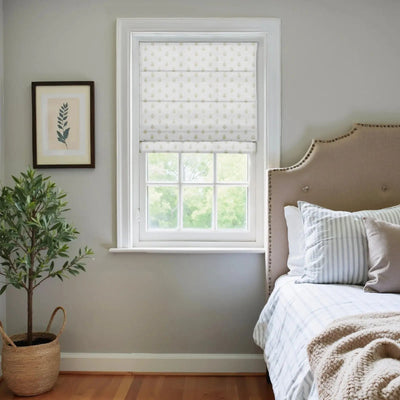 Stefana Silber Printed Cordless Roman Shade -TWOPAGES