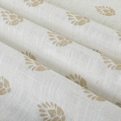 Stefana Silber Print Linen Blend Curtain Drapery Pleated -TWOPAGES