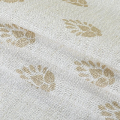 Stefana Silber Print Linen Blend Curtain Drapery Pleated -TWOPAGES