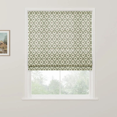 Britt Bengoechea Floral Print Linen Cotton Roman Shade Cordless
