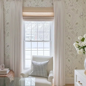 Natural Paper Bamboo Woven Shade - Marble White -TWOPAGES CURTAINS