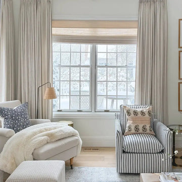Natural Paper Bamboo Woven Shade - Marble White -TWOPAGES CURTAINS