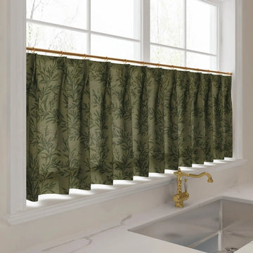 Sara Le Print Linen Pleated Cafe Curtains -TWOPAGES