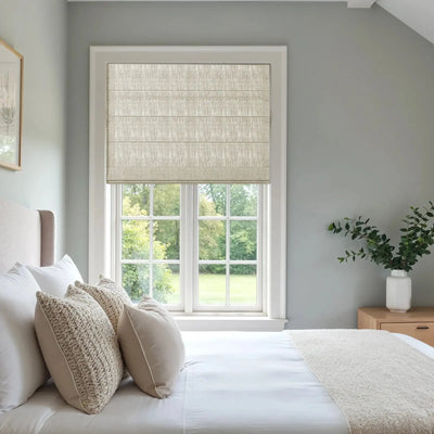 Custom Flat Fold Roman Shade Cordless -TWOPAGES