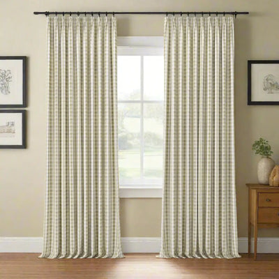Celia Striped Plaid Curtain -TWOPAGES