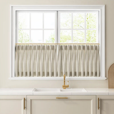 Celia Striped Plaid Cafe Curtain