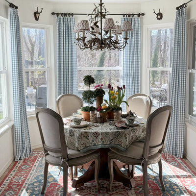 Celia Striped Plaid Curtains -TWOPAGES