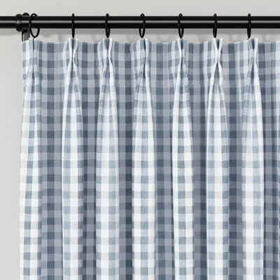 Celia Striped Plaid Curtain -TWOPAGES