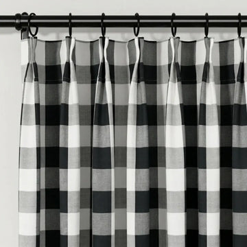 Celia Striped Plaid Curtain- -TWOPAGES