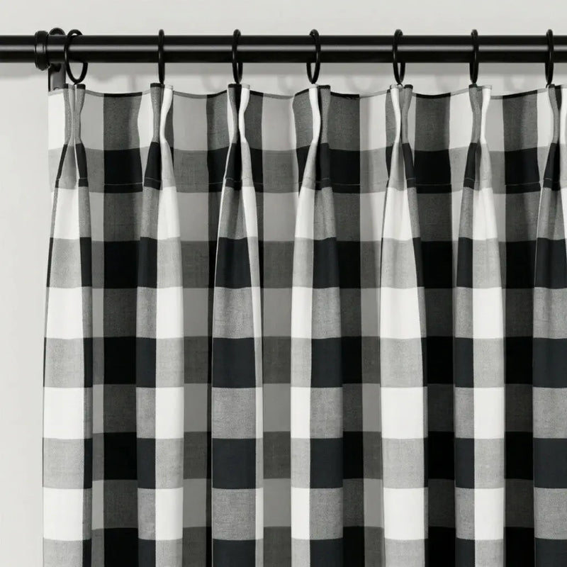 Celia Striped Plaid Curtain- -TWOPAGES