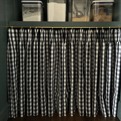Celia Striped Plaid Cafe Curtain -TWOPAGES