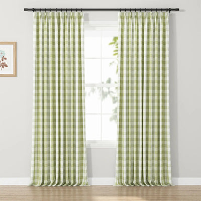 Celia Striped Plaid Curtain -TWOPAGES