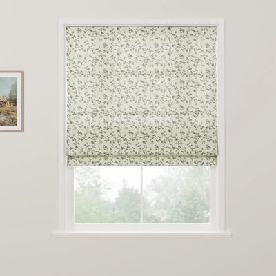 Britt Bengoechea Floral Print Linen Cotton Roman Shade Cordless