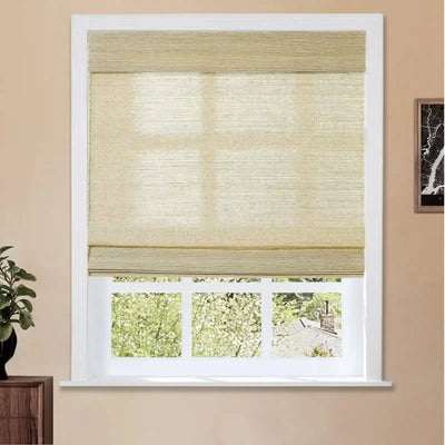 Natural Ramie Bamboo Woven Shade - Coconut -TWOPAGES CURTAINS