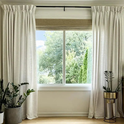 Natural Ramie Bamboo Woven Shade - Coconut -TWOPAGES CURTAINS