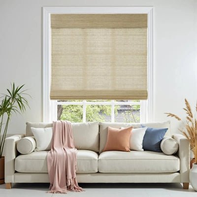 Natural Ramie Bamboo Woven Shade - Coconut -TWOPAGES CURTAINS