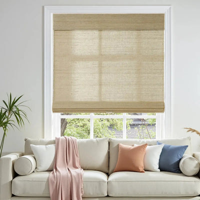 Natural Ramie Bamboo Woven Shade - Coconut -TWOPAGES CURTAINS