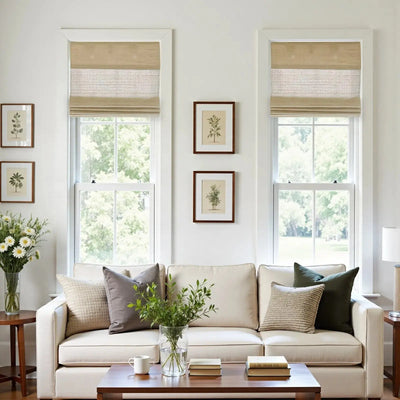 Natural Ramie Bamboo Woven Shade - Coconut -TWOPAGES CURTAINS