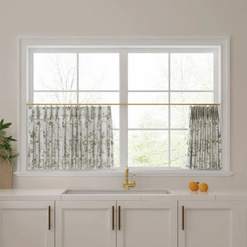 Sara Le Print Linen Pleated Cafe Curtains -TWOPAGES