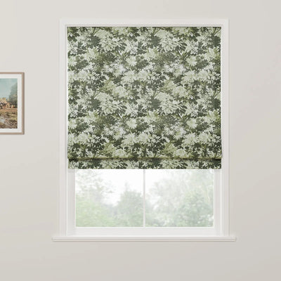 Britt Bengoechea Floral Print Linen Cotton Roman Shade Cordless