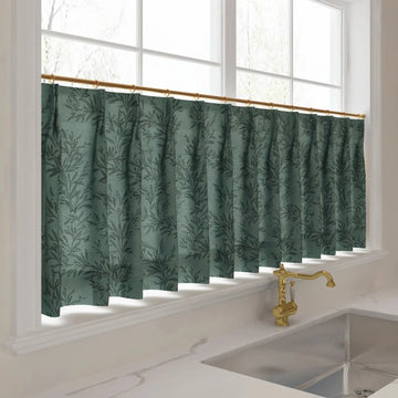 Sara Le Print Linen Pleated Cafe Curtains -TWOPAGES