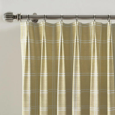 Stefana Silber Print Linen Blend Curtain Drapery Pleated -TWOPAGES