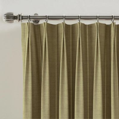 Stefana Silber Print Linen Blend Curtain Drapery Pleated -TWOPAGES