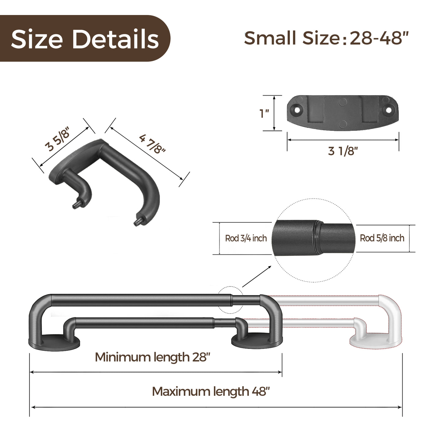 Jaylon Adjustable Double Curtain Rod with Rings TWOPAGES