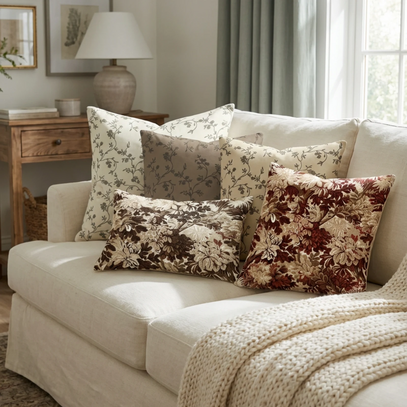 Britt Bengoechea Print Linen Cotton Pillow Cover