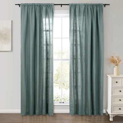Erin Heavyweight 100% Linen Curtains Soft Top
