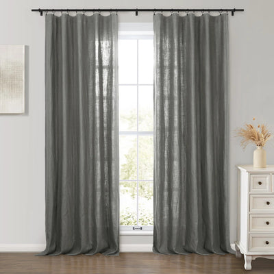 Erin Heavyweight 100% Linen Curtains Soft Top