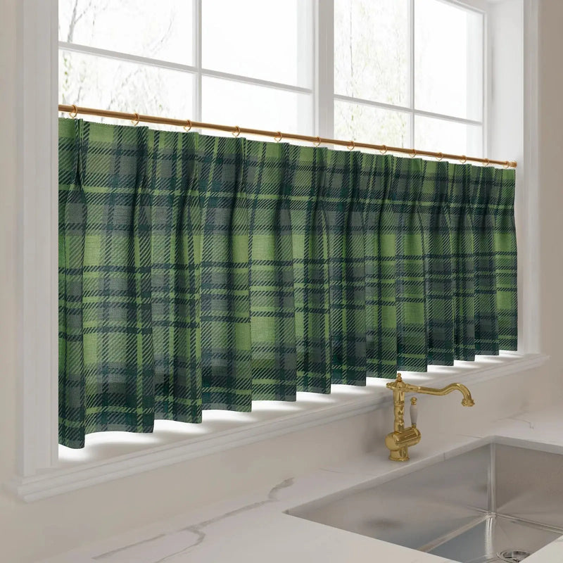 Sara Le Print Linen Pleated Cafe Curtains -TWOPAGES
