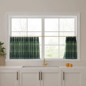 Sara Le Print Linen Pleated Cafe Curtains -TWOPAGES
