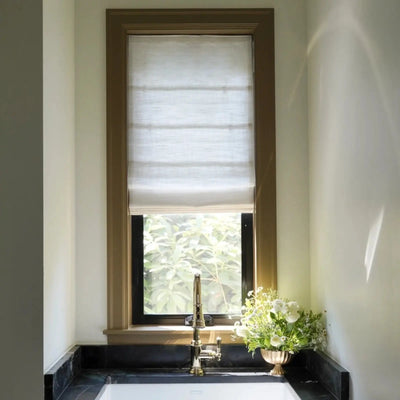 Custom Flat Fold Roman Shade Cordless -TWOPAGES