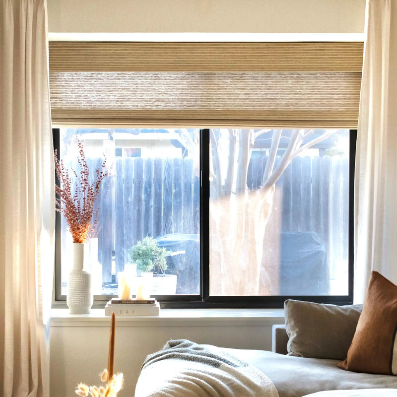 Rae Natural Ramie Flax Woven Wood Shades - Series C- -TWOPAGES CURTAINS