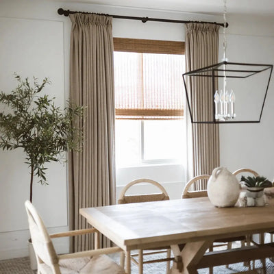 Liz Linen Ready Made Privacy Curtains Pinch Pleat Unlined -TWOPAGES