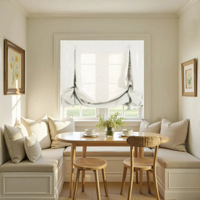 Isabella Cotton Relaxed Roman Shades Cord Lift -TWOPAGES