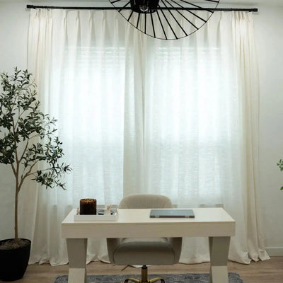 Liz Linen Ready Made Curtains Pinch Pleat Unlined -TWOPAGES