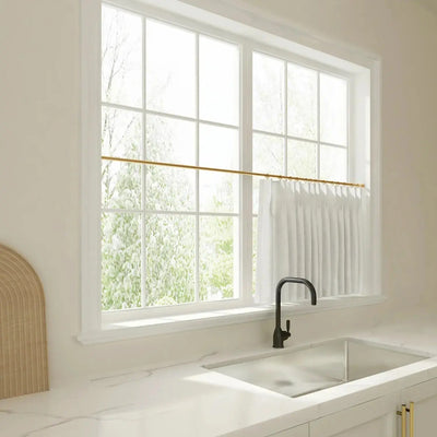 Liz Linen Pleated Cafe Curtains -TWOPAGES