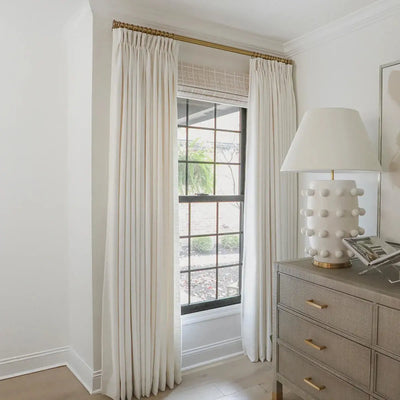 Liz Linen Ready Made Privacy Curtains Pinch Pleat Unlined -TWOPAGES