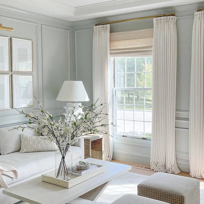 Liz Linen Ready Made Privacy Curtains Pinch Pleat Unlined -TWOPAGES