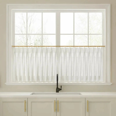 Liz Linen Pleated Cafe Curtains -TWOPAGES