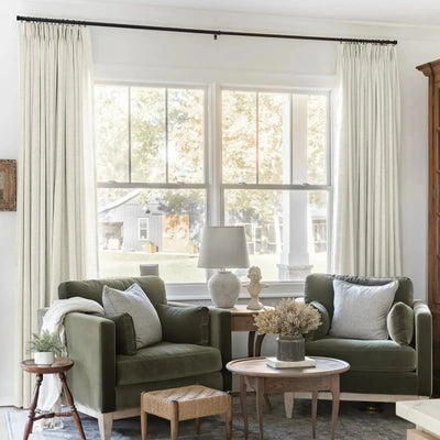 Liz Linen Ready Made Curtains Pinch Pleat Unlined -TWOPAGES