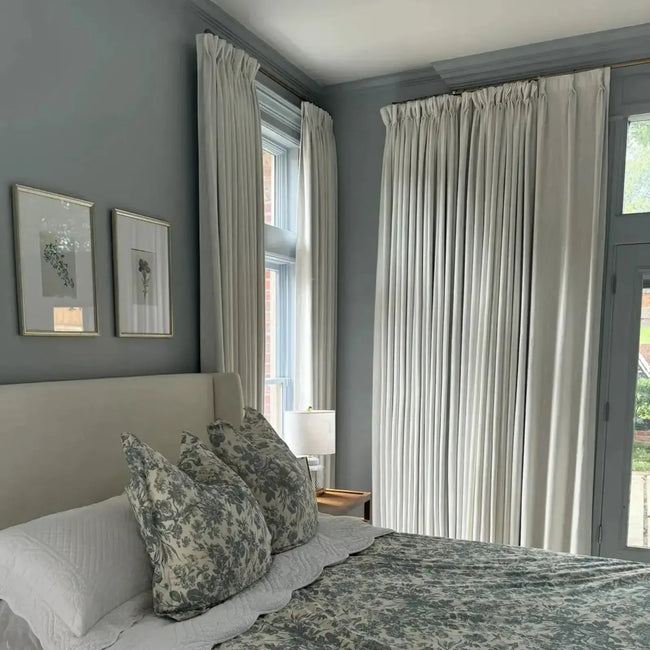 Liz Linen Blackout Curtains Pleated Drapery- -TWOPAGES