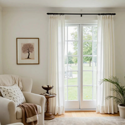 Liz Linen Ready Made Curtains Pinch Pleat Unlined -TWOPAGES