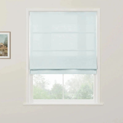 Jawara Linen Cotton Roman Shade Cordless- J401-23 Light Blue-TWOPAGES