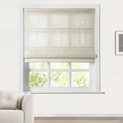 Custom Linen Roman Shade Cordless